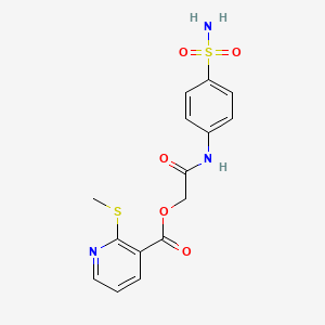 molecular formula C15H15N3O5S2 B2462068 [(4-Sulfamoylphenyl)carbamoyl]methyl 2-(methylsulfanyl)pyridine-3-carboxylate CAS No. 438610-15-2