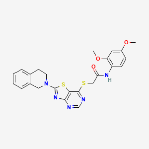 molecular formula C24H23N5O3S2 B2462069 N-(2,4-dimethoxyphenyl)-2-{[2-(1,2,3,4-tetrahydroisoquinolin-2-yl)-[1,3]thiazolo[4,5-d]pyrimidin-7-yl]sulfanyl}acetamide CAS No. 1189938-68-8