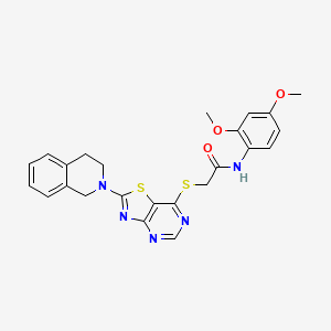 molecular formula C24H23N5O3S2 B2462069 2-((2-(3,4-二氢异喹啉-2(1H)-基)噻唑并[4,5-d]嘧啶-7-基)硫代)-N-(2,4-二甲氧基苯基)乙酰胺 CAS No. 1189938-68-8