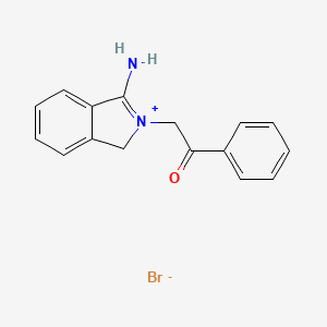 molecular formula C16H15BrN2O B2462072 2-(3-amino-1H-isoindol-2-ium-2-yl)-1-phenylethanone;bromide CAS No. 61001-45-4