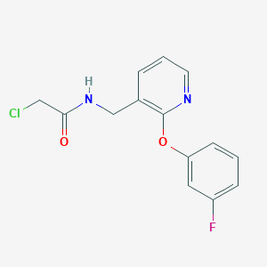 molecular formula C14H12ClFN2O2 B2462075 2-Chloro-N-[[2-(3-fluorophenoxy)pyridin-3-yl]methyl]acetamide CAS No. 2411307-10-1