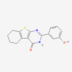 molecular formula C16H14N2O2S B2462078 2-(3-hydroxyphenyl)-5,6,7,8-tetrahydro[1]benzothieno[2,3-d]pyrimidin-4(3H)-one CAS No. 357618-26-9