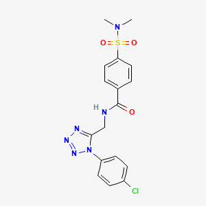 molecular formula C17H17ClN6O3S B2462079 N-((1-(4-氯苯基)-1H-噻唑-5-基)甲基)-4-(N,N-二甲基磺酰氨基)苯甲酰胺 CAS No. 897615-50-8