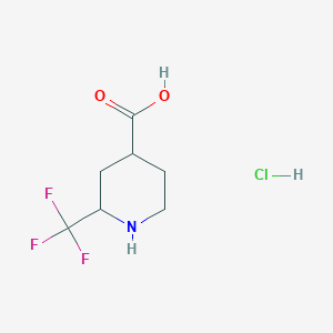 molecular formula C7H11ClF3NO2 B2462080 2-(三氟甲基)哌啶-4-羧酸盐酸盐 CAS No. 2007919-93-7