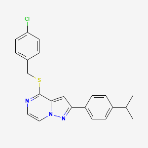 4-[(4-Chlorobenzyl)thio]-2-(4-isopropylphenyl)pyrazolo[1,5-a]pyrazine