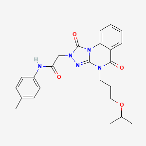 molecular formula C24H27N5O4 B2462086 2-(4-(3-isopropoxypropyl)-1,5-dioxo-4,5-dihydro-[1,2,4]triazolo[4,3-a]quinazolin-2(1H)-yl)-N-(p-tolyl)acetamide CAS No. 1243064-82-5