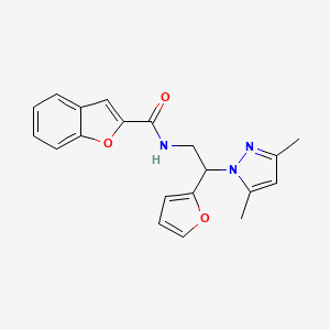 N-(2-(3,5-dimethyl-1H-pyrazol-1-yl)-2-(furan-2-yl)ethyl)benzofuran-2-carboxamide