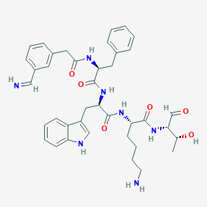 (2S)-6-amino-N-[(2S,3R)-3-hydroxy-1-oxobutan-2-yl]-2-[[(2R)-3-(1H-indol-3-yl)-2-[[(2S)-2-[[2-(3-methanimidoylphenyl)acetyl]amino]-3-phenylpropanoyl]amino]propanoyl]amino]hexanamide