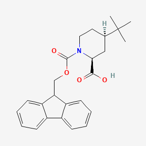 molecular formula C25H29NO4 B2462132 (2S,4R)-4-Tert-butyl-1-(9H-fluoren-9-ylmethoxycarbonyl)piperidine-2-carboxylic acid CAS No. 2361874-80-6