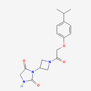 molecular formula C17H21N3O4 B2462135 3-(1-(2-(4-异丙基苯氧基)乙酰)吖唑啉-3-基)咪唑烷-2,4-二酮 CAS No. 2034432-65-8