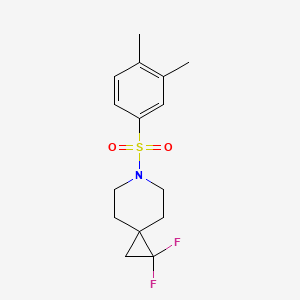 molecular formula C15H19F2NO2S B2462136 6-((3,4-Dimethylphenyl)sulfonyl)-1,1-difluoro-6-azaspiro[2.5]octane CAS No. 2310017-29-7
