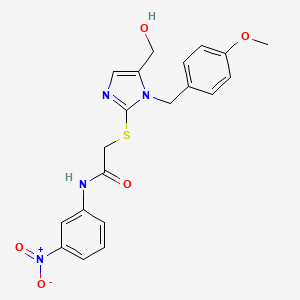2-((5-(hydroxymethyl)-1-(4-methoxybenzyl)-1H-imidazol-2-yl)thio)-N-(3-nitrophenyl)acetamide