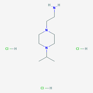 molecular formula C9H24Cl3N3 B2462149 2-[4-(Propan-2-yl)piperazin-1-yl]ethan-1-amine trihydrochloride CAS No. 2227204-87-5