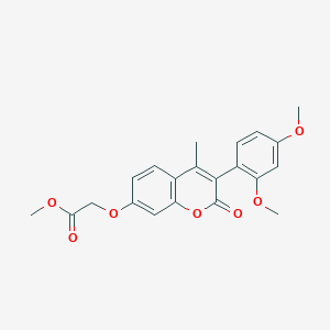 molecular formula C21H20O7 B2462162 methyl 2-{[3-(2,4-dimethoxyphenyl)-4-methyl-2-oxo-2H-chromen-7-yl]oxy}acetate CAS No. 864753-10-6