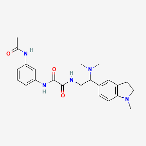 molecular formula C23H29N5O3 B2462195 N1-(3-acetamidophenyl)-N2-(2-(dimethylamino)-2-(1-methylindolin-5-yl)ethyl)oxalamide CAS No. 922117-00-8