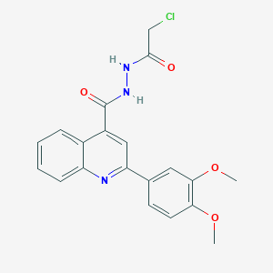 molecular formula C20H18ClN3O4 B2462196 N'-(2-chloroacetyl)-2-(3,4-dimethoxyphenyl)quinoline-4-carbohydrazide CAS No. 743444-32-8