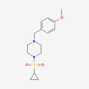 molecular formula C15H22N2O3S B2462265 1-(Cyclopropanesulfonyl)-4-[(4-methoxyphenyl)methyl]piperazine CAS No. 2415539-63-6