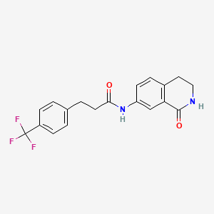 molecular formula C19H17F3N2O2 B2462281 N-(1-oxo-1,2,3,4-tetrahydroisoquinolin-7-yl)-3-(4-(trifluoromethyl)phenyl)propanamide CAS No. 1448053-42-6