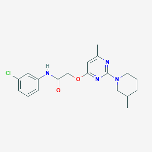 molecular formula C19H23ClN4O2 B2462329 N-(3-chlorophenyl)-2-{[6-methyl-2-(3-methylpiperidin-1-yl)pyrimidin-4-yl]oxy}acetamide CAS No. 1226455-71-5