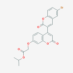 molecular formula C23H17BrO7 B2462345 propan-2-yl 2-({6-bromo-2,2'-dioxo-2H,2'H-[3,4'-bichromene]-7'-yl}oxy)acetate CAS No. 869079-52-7