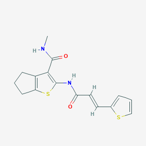 molecular formula C16H16N2O2S2 B2462375 N-methyl-2-[(2E)-3-(thiophen-2-yl)prop-2-enamido]-4H,5H,6H-cyclopenta[b]thiophene-3-carboxamide CAS No. 1322032-56-3