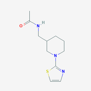 molecular formula C11H17N3OS B2462376 N-((1-(thiazol-2-yl)piperidin-3-yl)methyl)acetamide CAS No. 1706077-30-6