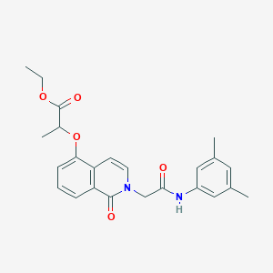 molecular formula C24H26N2O5 B2462400 ethyl 2-[(2-{[(3,5-dimethylphenyl)carbamoyl]methyl}-1-oxo-1,2-dihydroisoquinolin-5-yl)oxy]propanoate CAS No. 868224-43-5