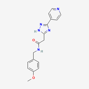 molecular formula C17H17N5O2 B2462402 N-(4-methoxybenzyl)-2-(3-(pyridin-4-yl)-1H-1,2,4-triazol-5-yl)acetamide CAS No. 943115-44-4