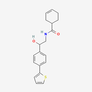 molecular formula C19H21NO2S B2462413 N-{2-hydroxy-2-[4-(thiophen-2-yl)phenyl]ethyl}cyclohex-3-ene-1-carboxamide CAS No. 2380186-09-2