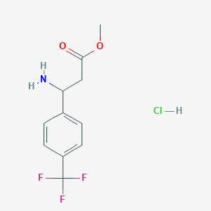 molecular formula C11H13ClF3NO2 B2462420 Methyl 3-amino-3-[4-(trifluoromethyl)phenyl]propanoate hydrochloride CAS No. 2137606-35-8
