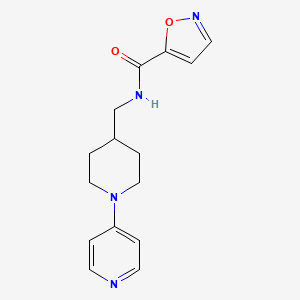 molecular formula C15H18N4O2 B2462427 N-((1-(pyridin-4-yl)piperidin-4-yl)methyl)isoxazole-5-carboxamide CAS No. 2034321-98-5
