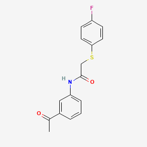 molecular formula C16H14FNO2S B2462449 N-(3-acetylphenyl)-2-[(4-fluorophenyl)sulfanyl]acetamide CAS No. 693811-98-2