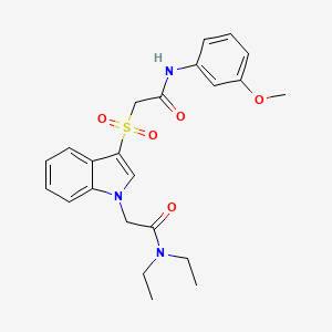 N,N-diethyl-2-(3-((2-((3-methoxyphenyl)amino)-2-oxoethyl)sulfonyl)-1H-indol-1-yl)acetamide