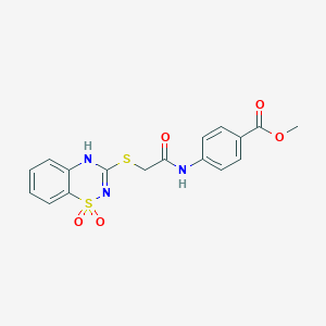 methyl 4-(2-((1,1-dioxido-4H-benzo[e][1,2,4]thiadiazin-3-yl)thio)acetamido)benzoate