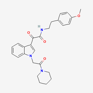 N-[2-(4-methoxyphenyl)ethyl]-2-oxo-2-[1-(2-oxo-2-piperidin-1-ylethyl)indol-3-yl]acetamide
