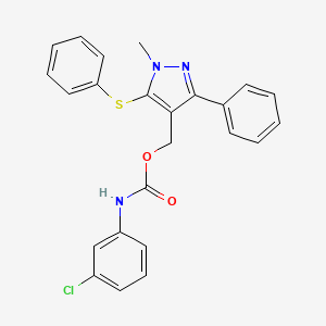 [1-methyl-3-phenyl-5-(phenylsulfanyl)-1H-pyrazol-4-yl]methyl N-(3-chlorophenyl)carbamate