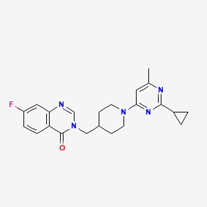 3-[[1-(2-Cyclopropyl-6-methylpyrimidin-4-yl)piperidin-4-yl]methyl]-7-fluoroquinazolin-4-one