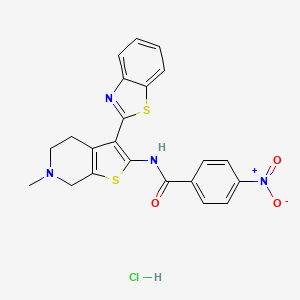 N-(3-(benzo[d]thiazol-2-yl)-6-methyl-4,5,6,7-tetrahydrothieno[2,3-c]pyridin-2-yl)-4-nitrobenzamide hydrochloride