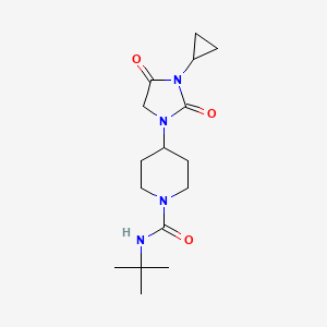 molecular formula C16H26N4O3 B2462504 N-tert-butyl-4-(3-cyclopropyl-2,4-dioxoimidazolidin-1-yl)piperidine-1-carboxamide CAS No. 2097917-76-3