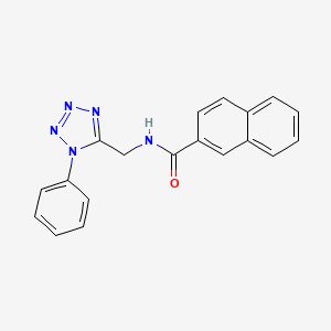 molecular formula C19H15N5O B2462515 N-((1-phenyl-1H-tetrazol-5-yl)methyl)-2-naphthamide CAS No. 897615-06-4