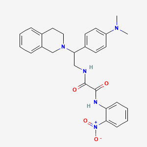 molecular formula C27H29N5O4 B2462516 N1-(2-(3,4-dihydroisoquinolin-2(1H)-yl)-2-(4-(dimethylamino)phenyl)ethyl)-N2-(2-nitrophenyl)oxalamide CAS No. 941995-85-3