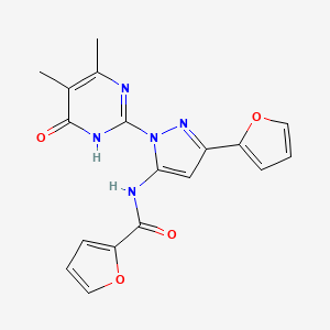 N-(1-(4,5-dimethyl-6-oxo-1,6-dihydropyrimidin-2-yl)-3-(furan-2-yl)-1H-pyrazol-5-yl)furan-2-carboxamide
