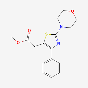 molecular formula C16H18N2O3S B2462522 Methyl 2-(2-morpholino-4-phenyl-1,3-thiazol-5-yl)acetate CAS No. 685107-42-0