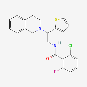 2-chloro-N-(2-(3,4-dihydroisoquinolin-2(1H)-yl)-2-(thiophen-2-yl)ethyl)-6-fluorobenzamide