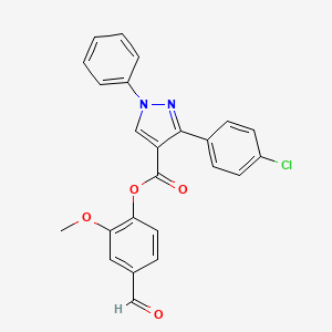 (4-Formyl-2-methoxyphenyl) 3-(4-chlorophenyl)-1-phenylpyrazole-4-carboxylate