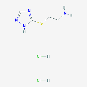 molecular formula C4H10Cl2N4S B2462530 2-((1H-1,2,4-Triazol-5-yl)thio)ethanamine dihydrochloride CAS No. 1255717-62-4
