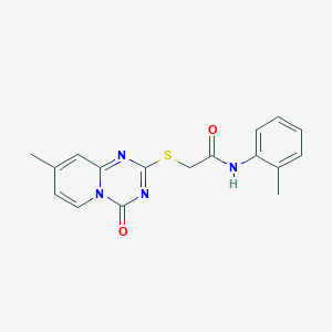 2-(8-methyl-4-oxopyrido[1,2-a][1,3,5]triazin-2-yl)sulfanyl-N-(2-methylphenyl)acetamide