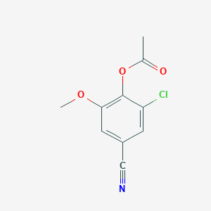 molecular formula C10H8ClNO3 B2462537 2-Chloro-4-cyano-6-methoxyphenyl acetate CAS No. 757220-09-0