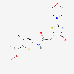 Ethyl 3-methyl-5-(2-(2-morpholino-4-oxo-4,5-dihydrothiazol-5-yl)acetamido)thiophene-2-carboxylate