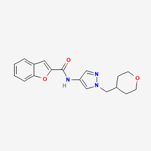 N-(1-((tetrahydro-2H-pyran-4-yl)methyl)-1H-pyrazol-4-yl)benzofuran-2-carboxamide